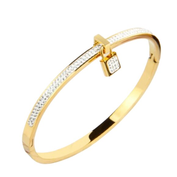Trendy 18K Gold-Plated Bangle Bracelet Set - Picture 1 of 8